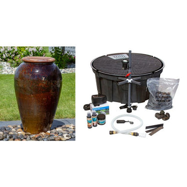 Tuscany FNT3921 Ceramic Triple Vase Complete Fountain Kit Vase Fountain Blue Thumb